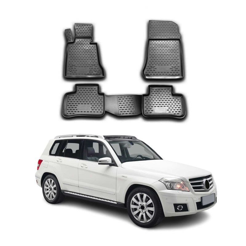 OMAC Tapis de sol pour Mercedes GLK X204 2008-2015 en caoutchouc Noir