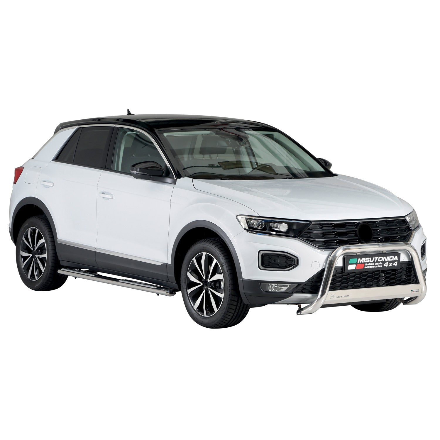 Marchepieds Latéraux pour VW T-Roc 2017-2025 Acier Inoxydable Argent