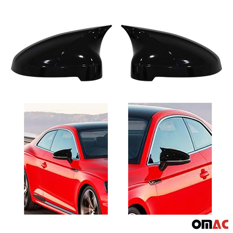 Coques de rétroviseurs Protection pour Audi A4 S4 RS4 2016-2024 ABS Noir