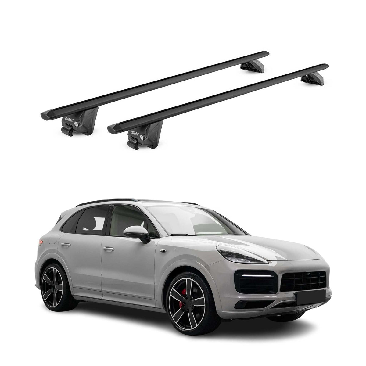 Barres de toit transversales ABE pour Porsche Cayenne PO536 2019-26 Alu Noir