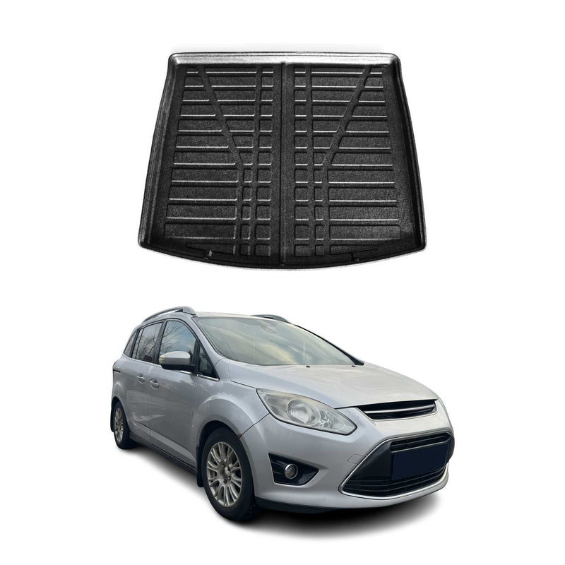 Tapis de Coffre pour Ford Grand C-Max II 2010-2019 en TPE Noir