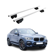 Barres de toit Transversales pour BMW X4 G02 2018-2025 Acier Gris 2Pcs
