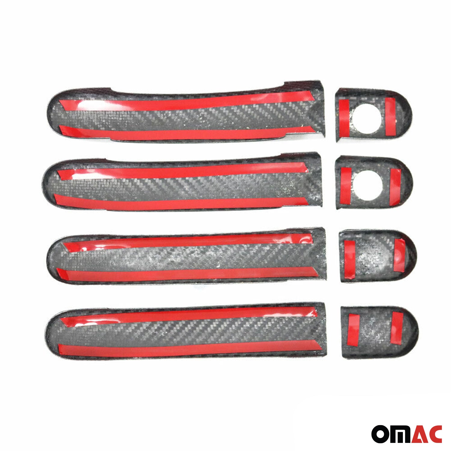 Couverture poignée de porte pour VW T6 T6.1 tout 2015-24 H2 4Portes Carbone 8Pcs