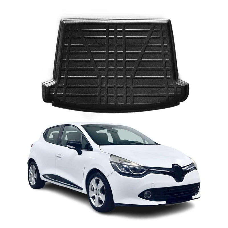 Tapis de Coffre pour Renault Clio 2012-2022 HB Break en TPE Noir 1x