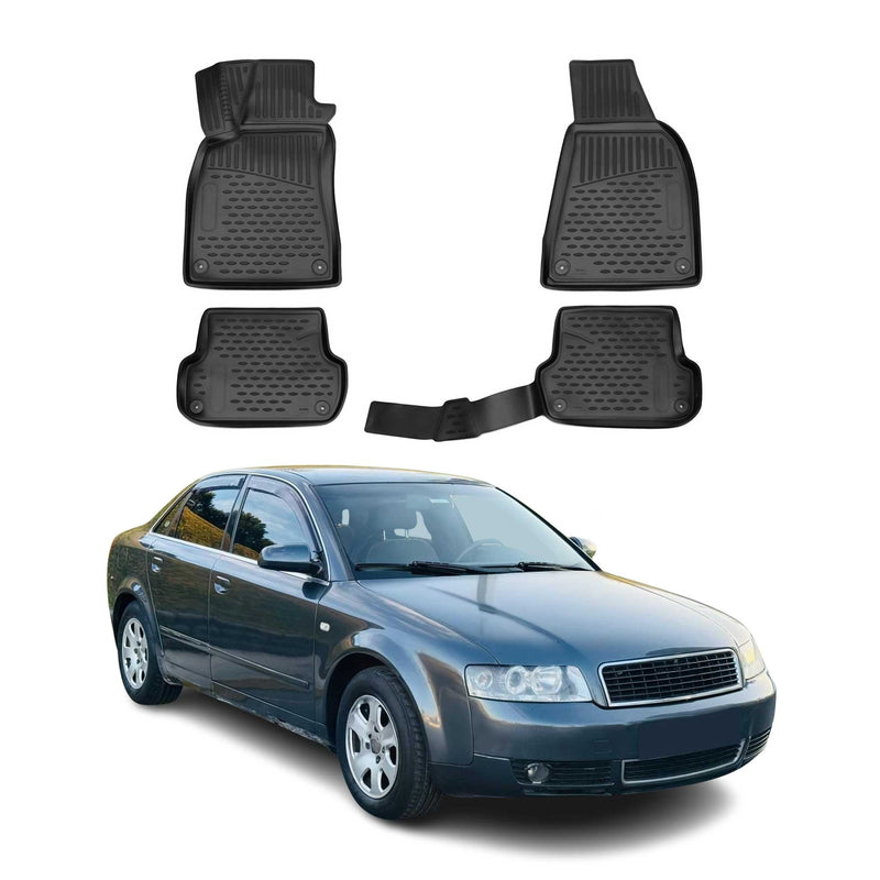 OMAC 3D Tapis de sol pour Audi A4 B6 B7 Berline Break 2000-2008 caoutchouc Noir