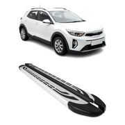 Marchepieds Latéraux pédale pour Kia Stonic 2017-2026 Aluminium Gris 2Pcs