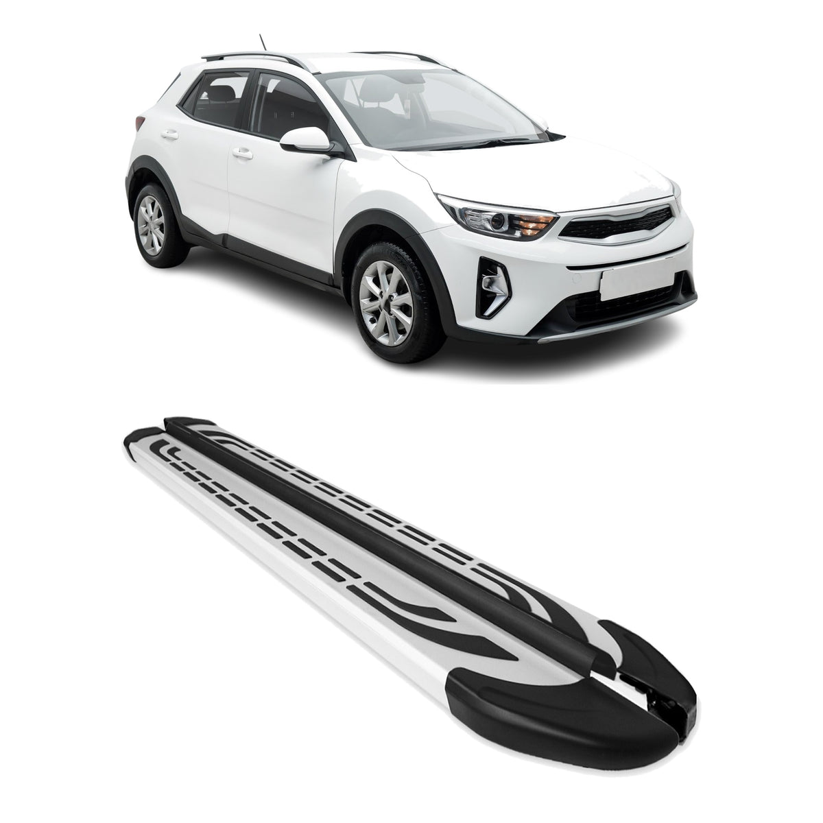 Marchepieds Latéraux pédale pour Kia Stonic 2017-2026 Aluminium Gris 2Pcs