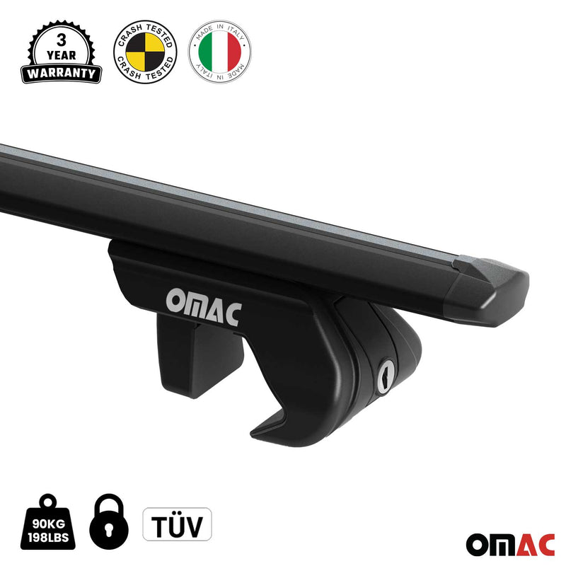 Barres de toit transversales TÜV pour Fiat Fiorino Railing piccoli 2008-20 Noir