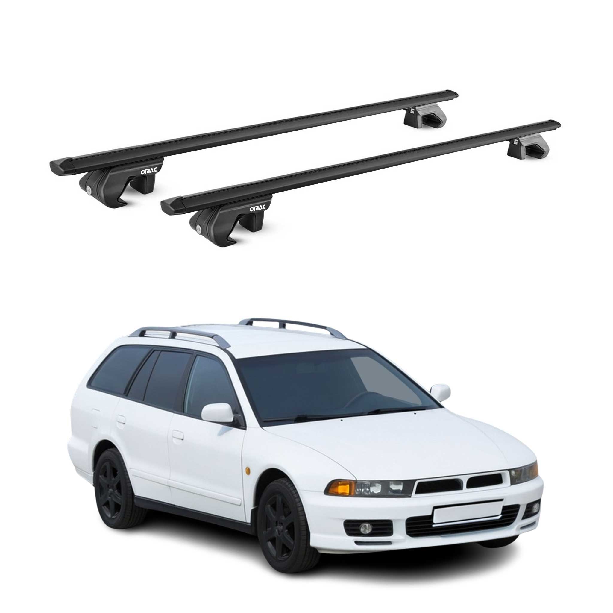 Barres de toit pour Mitsubishi Galant Break EA0 1997-2002 Gris Argenté 2Pcs ABE