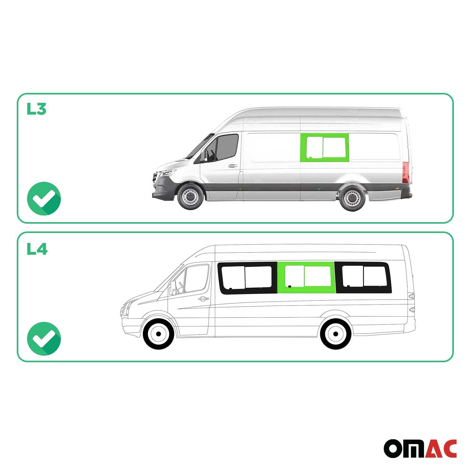 Vitre Porte pour Mercedes Sprinter W907 2018-2026 L3 L4 Gauche non coulissante