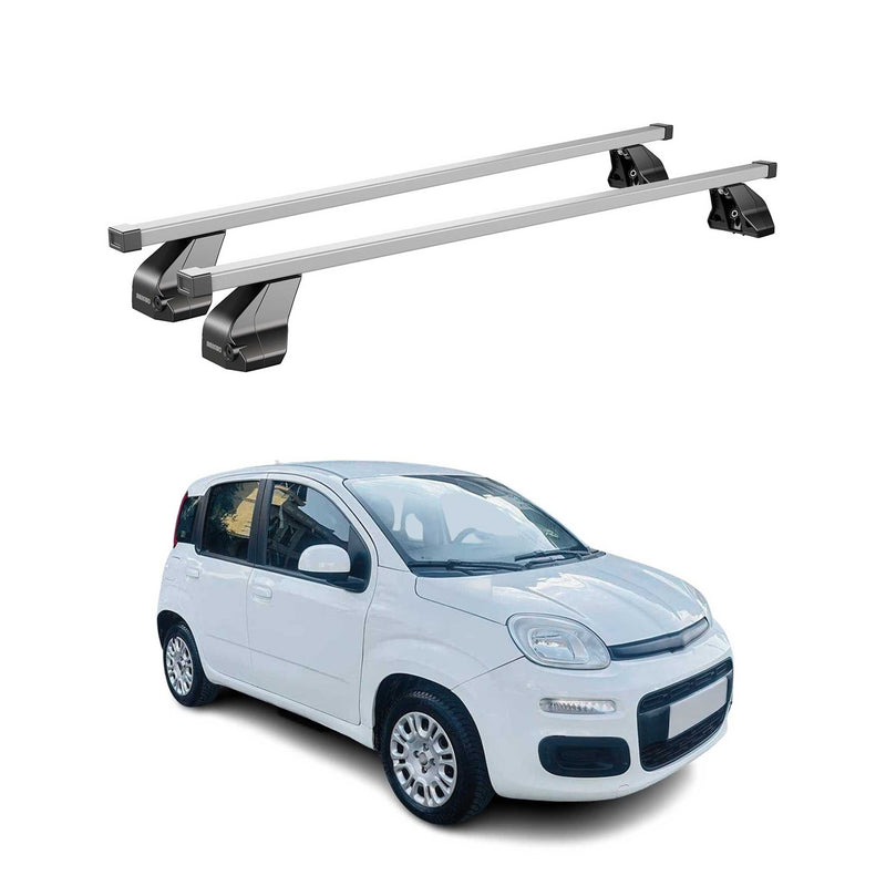 Barres de toit transversales pour Fiat Panda III 2015-2024 Acier Gris