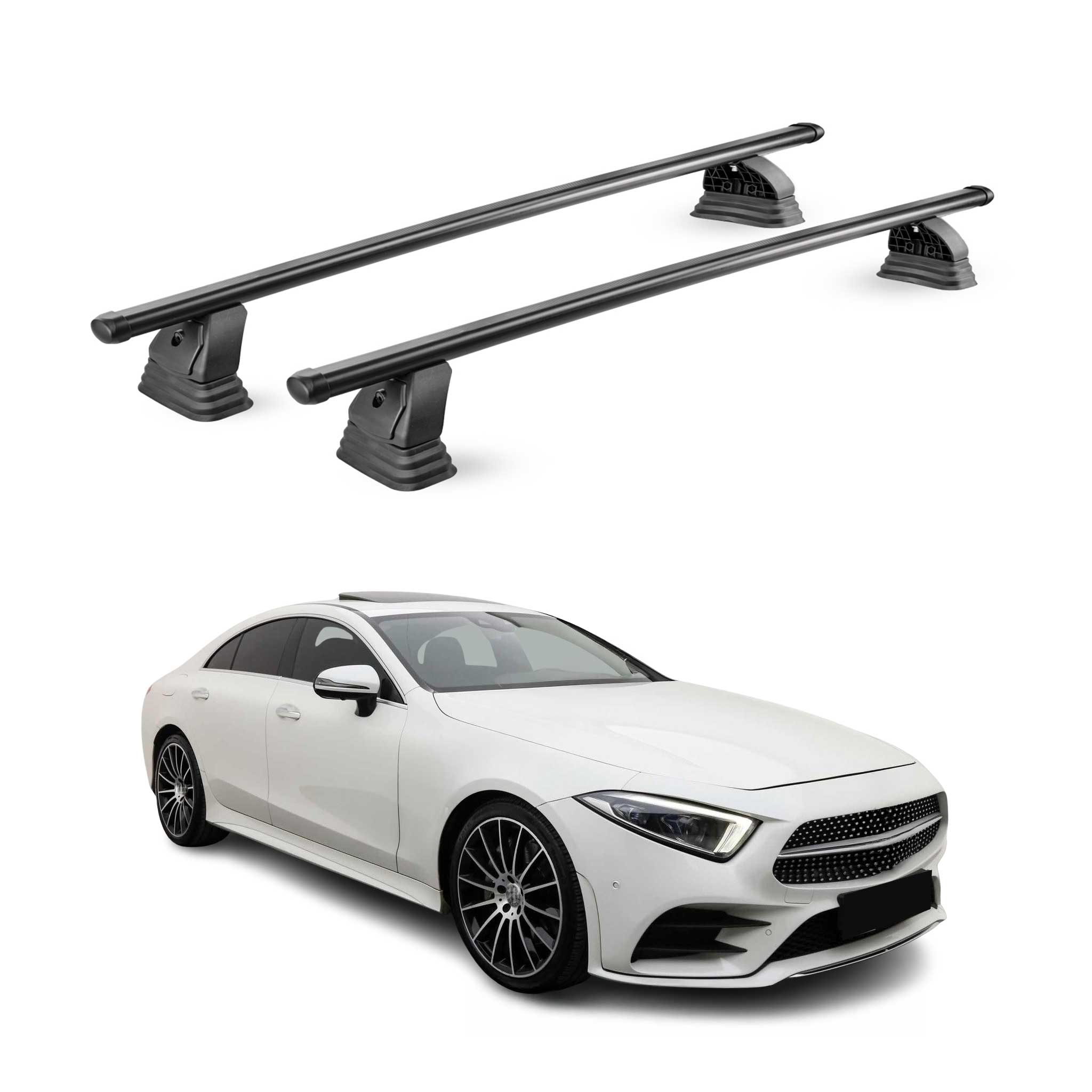 Barres de toit transversales acier pour Mercedes CLS C219 2004-2010 TÜV Noir 2x