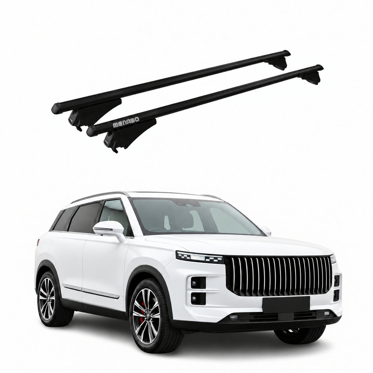 Menabo Barres de toit pour Jaecoo 8 2025-2026 Noir Aluminium 2 Pièces