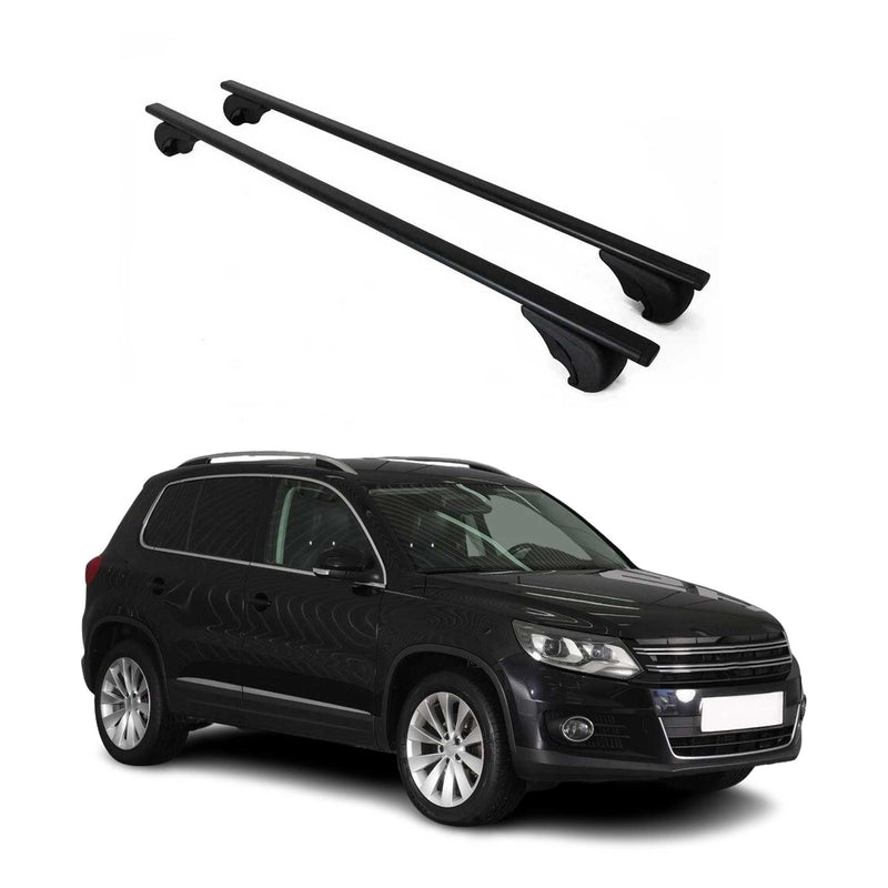 Barres de toit Transversales pour VW Tiguan 2007-2016 Fer Noir