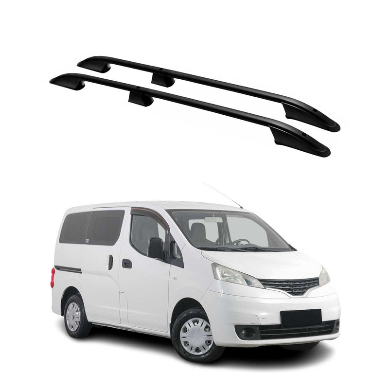 Barres De Toit Longitudinales pour Nissan NV200 2010-2024 Alu Noir 2x