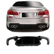 JOM Insert de Pare-choc Arrière pour BMW Série 5 F10/F11 2010-2017 Noir Brillant breite Ausführung