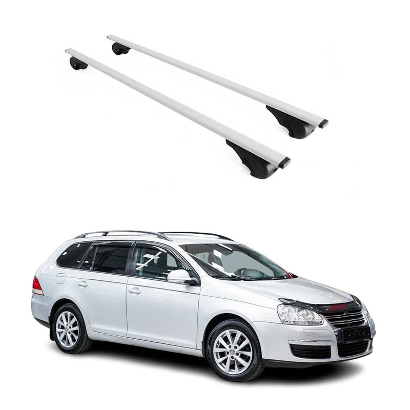 Barres de toit Transversales pour VW Golf VI 2009-2013 Fer Argent