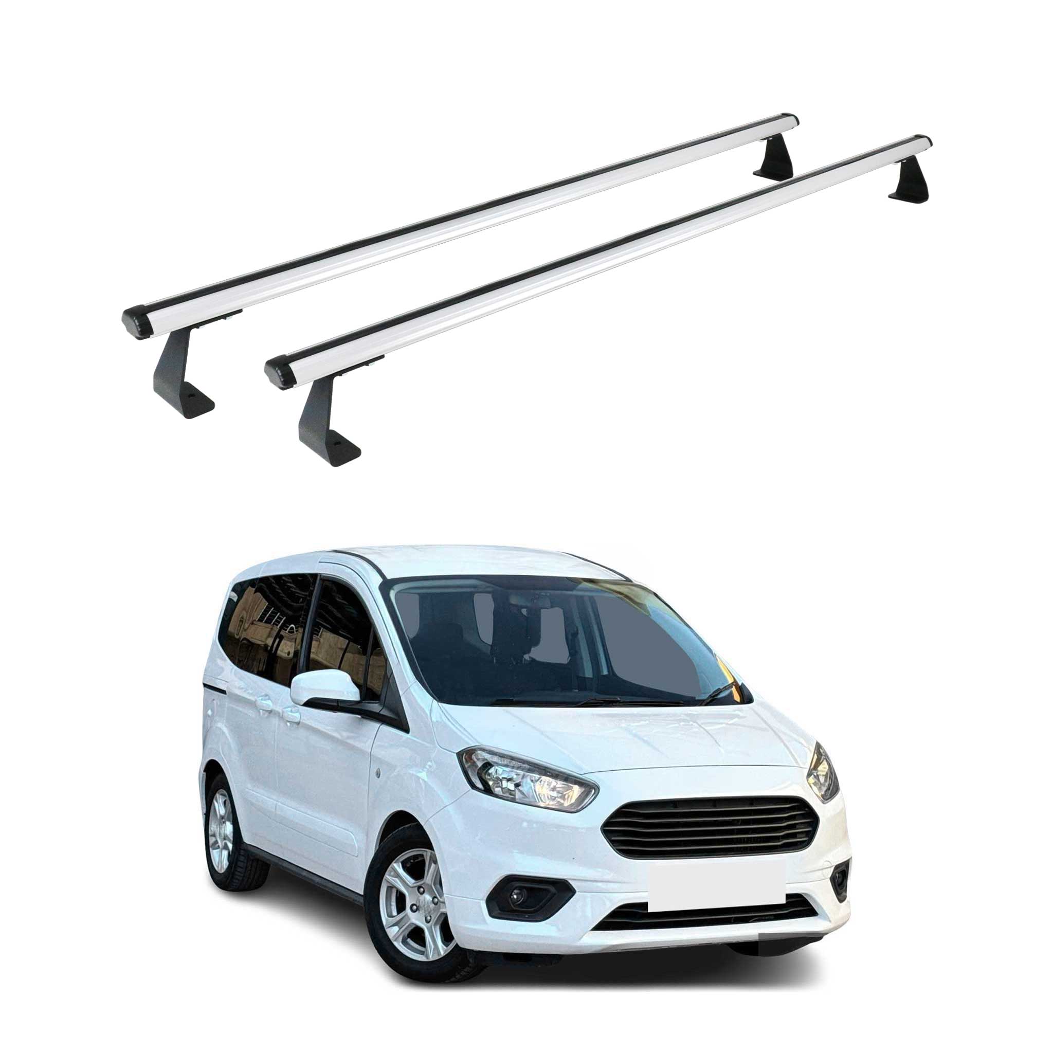 Barres de toit transversales pour Ford Transit Courier 2014-2025 argenté en Alu