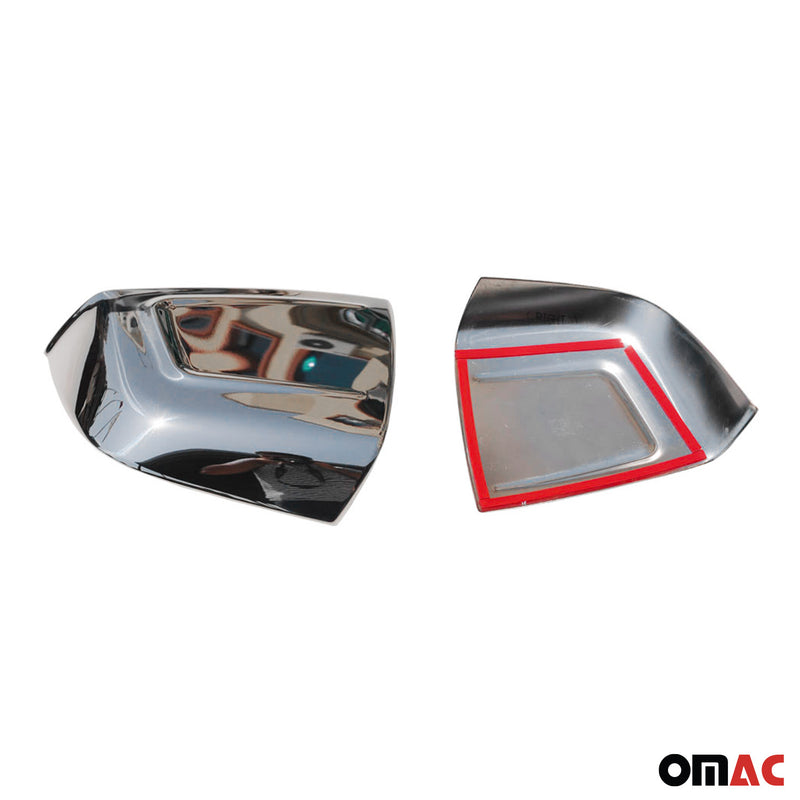 Coques de Rétroviseurs pour Fiat Doblò II 2010-2022 en Acier Chromé Argent