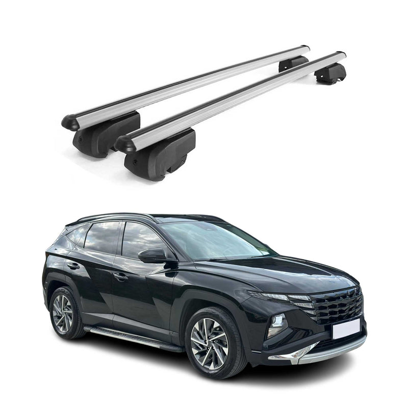 Barres de toit Transversales pour Hyundai Tucson 2020-2025 Alu Gris ABE