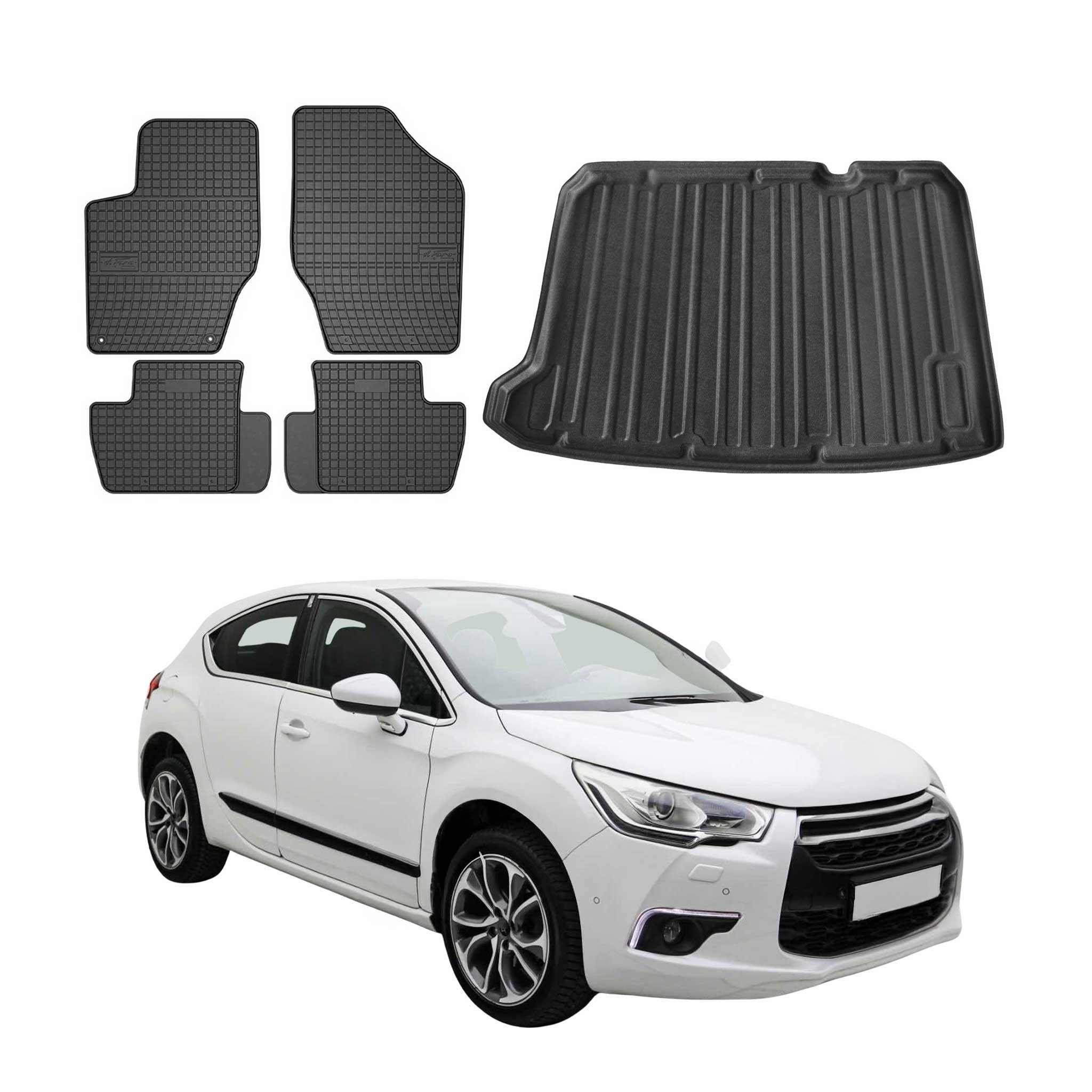 Kit Tapis de sol et coffre pour Citroen DS4 2011-2015 TPE Noir