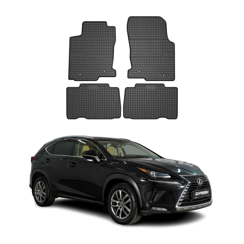 OMAC Tapis de Sol pour Lexus NX 2014-2021 Caoutchouc Noir 4x