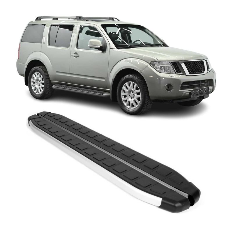 Marchepieds Latéraux pour Nissan Pathfinder 2005-2012 Alu Noir Gris 2Pcs
