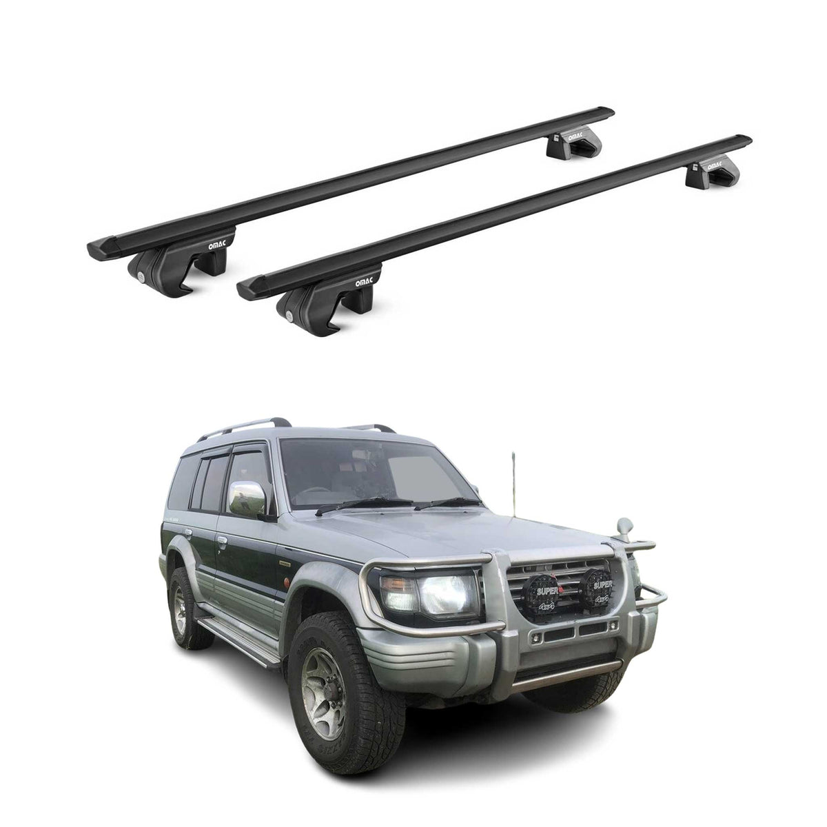 Barres de toit ABE pour Mitsubishi Pajero V20 1991-1999 Noir 2x