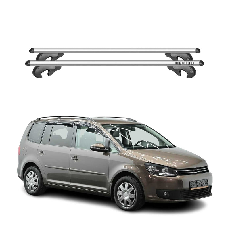 Barres de toit transversales pour VW Touran 2010-2015 90kg Alu Gris 2x