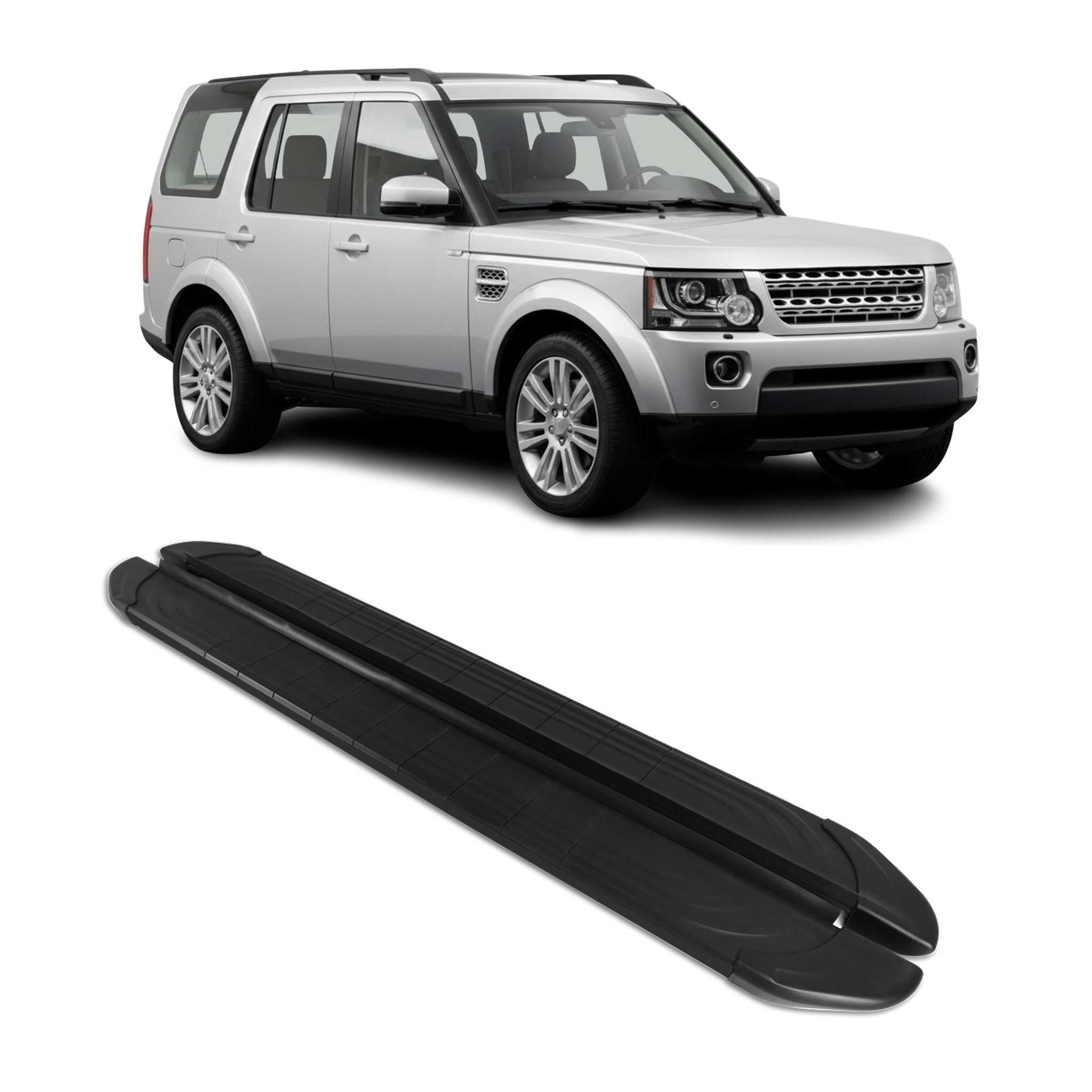 Marchepieds Latéraux pour Land Rover Discovery IV 2009-2018 2Pcs Alu Noir