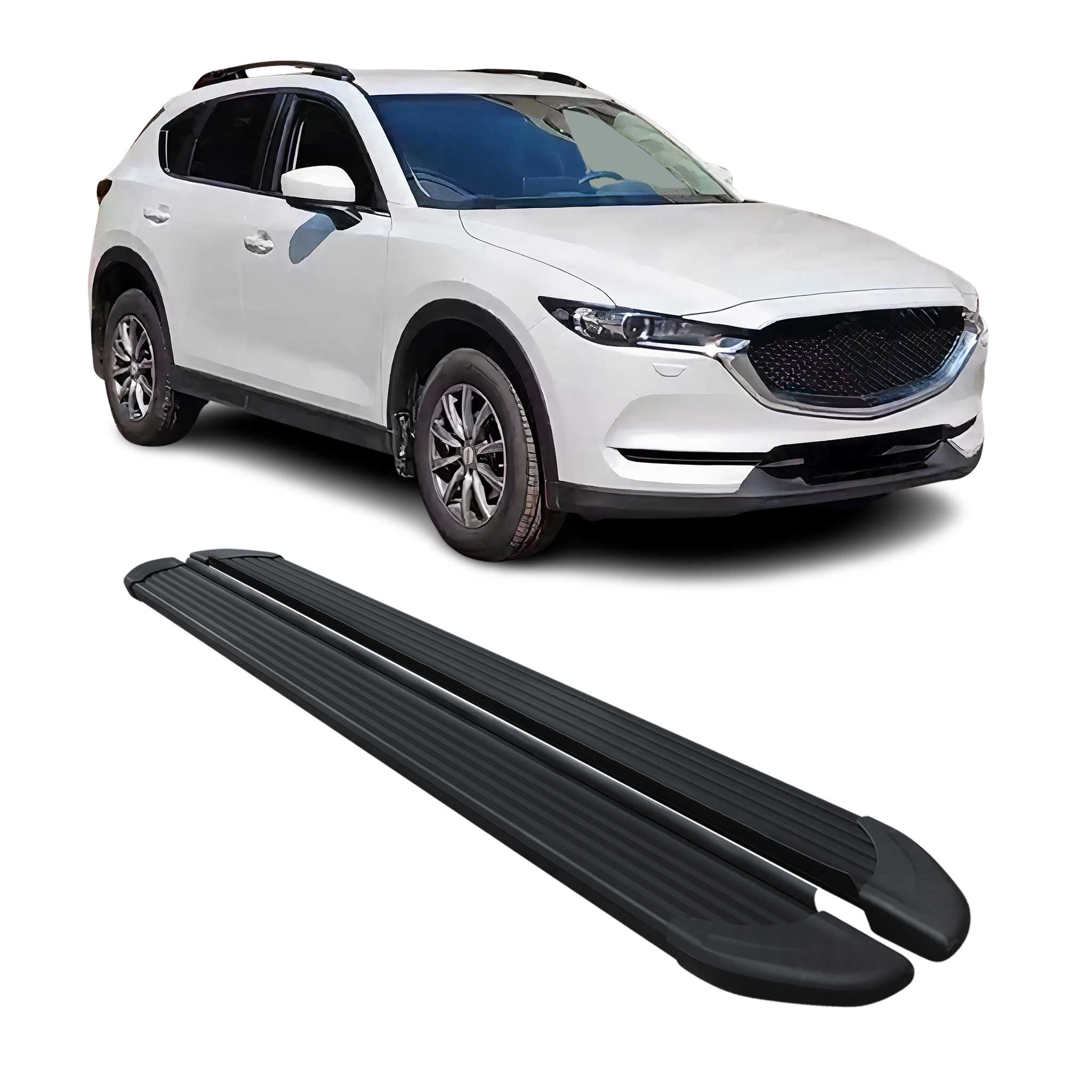Marchepieds Latéraux pédale pour Mazda CX-5 2017-2025 Aluminium Noir 2Pcs