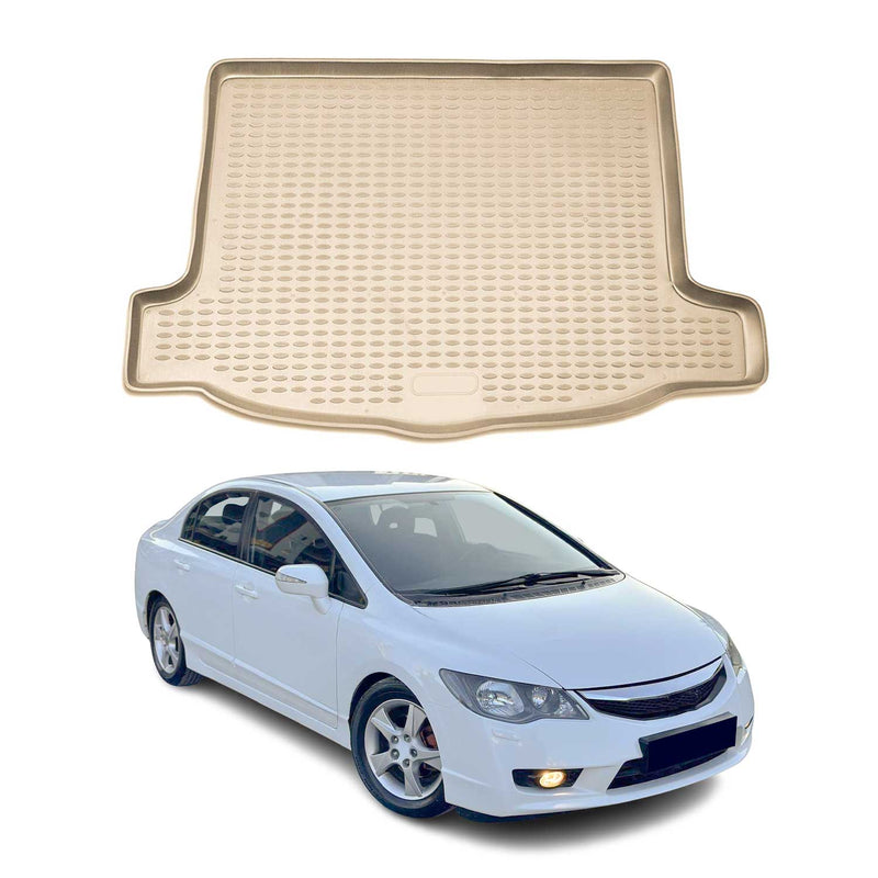 Tapis de Coffre pour Honda Civic 2006-2012 TPE Beige