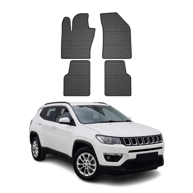 Tapis de Sol pour Jeep Compass 2016-2020 Caoutchouc Noir