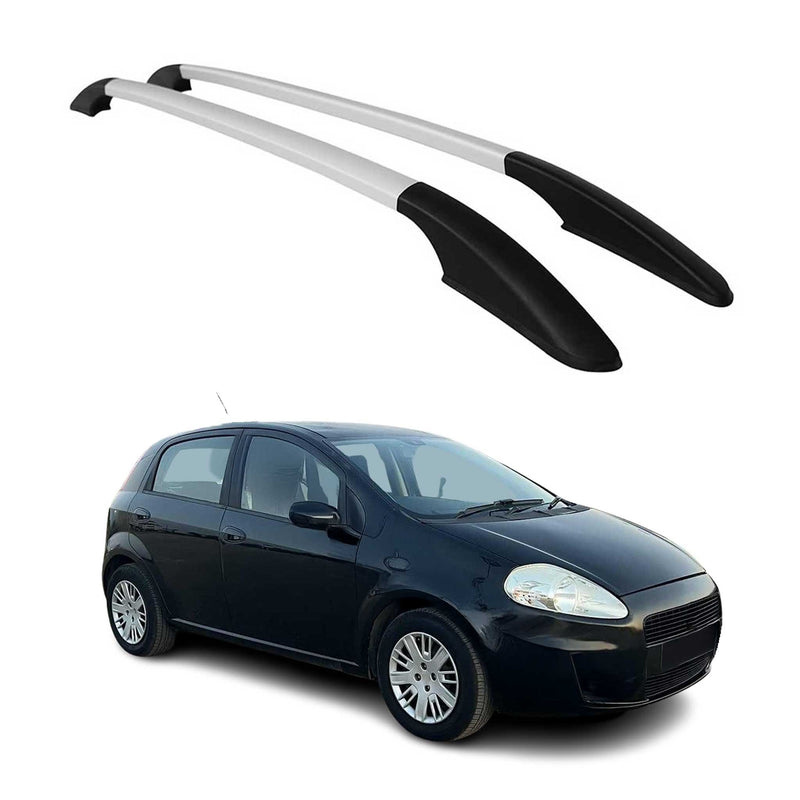 Barres de toit longitudinales pour Fiat Grande Punto 2005-2009 en Alu gris
