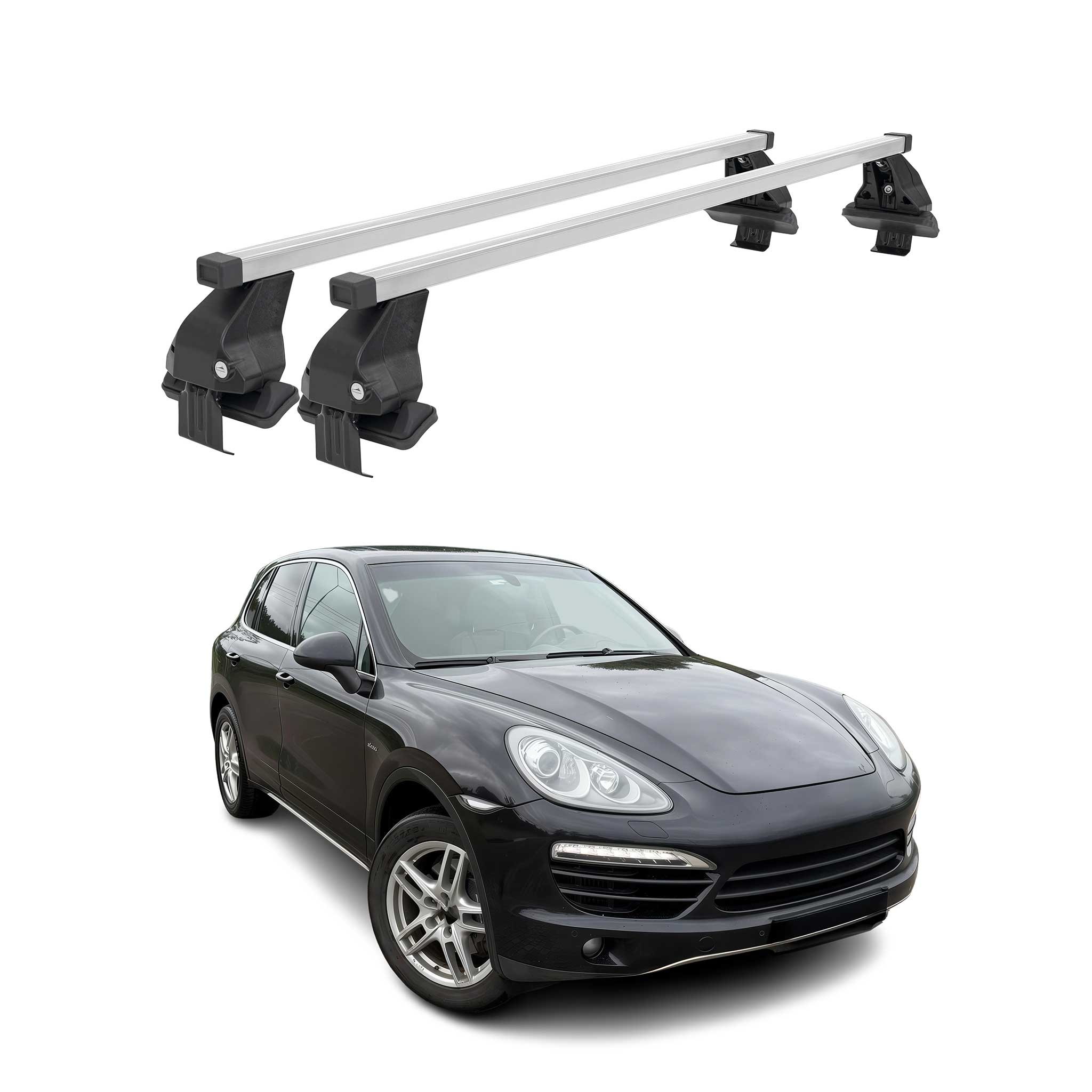 Barres de toit transversales pour Porsche Cayenne 2011-2017 Acier Gris