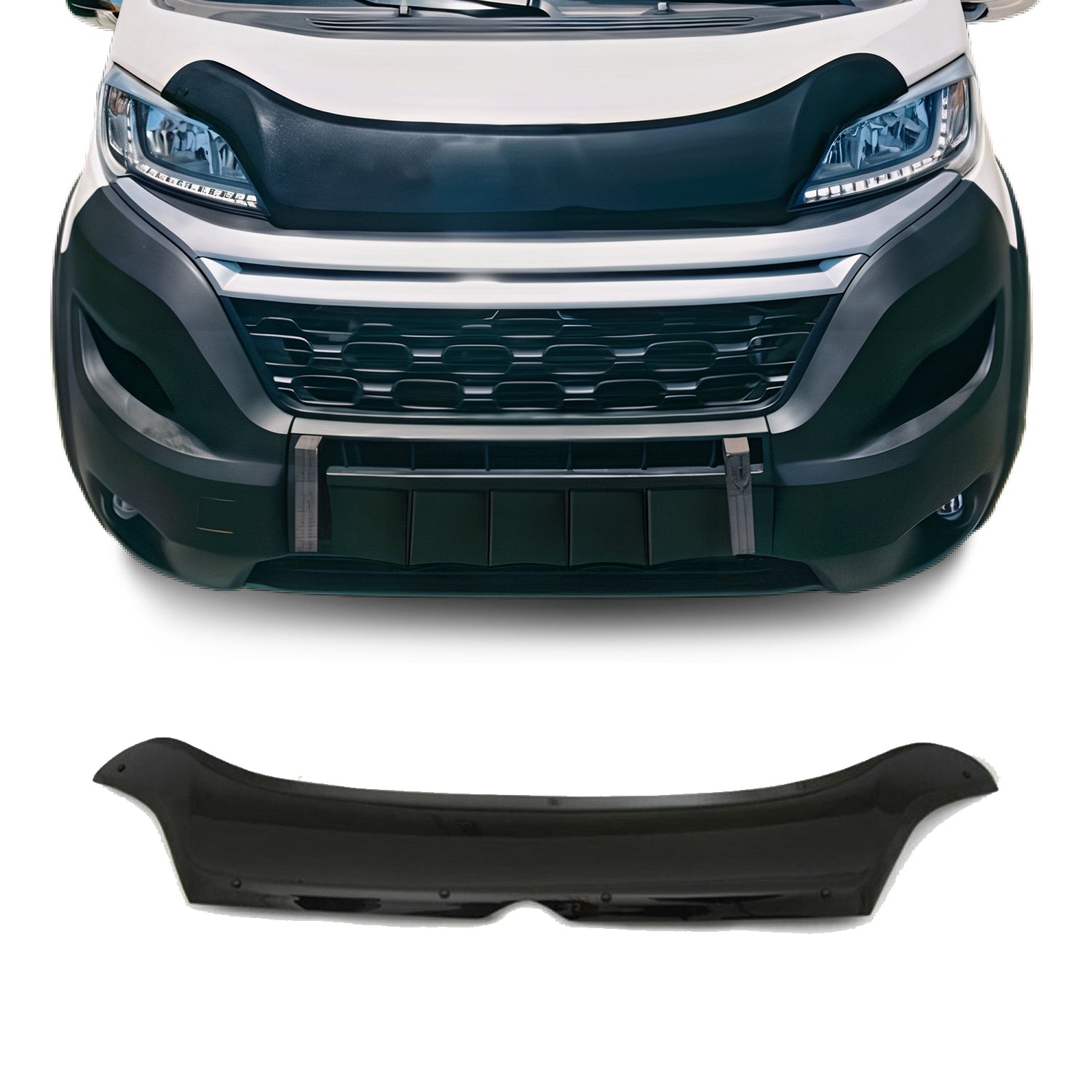 Deflecteurs d'air capot de voiture pour Citroen Jumper 2014-2026 Acrylique Noir