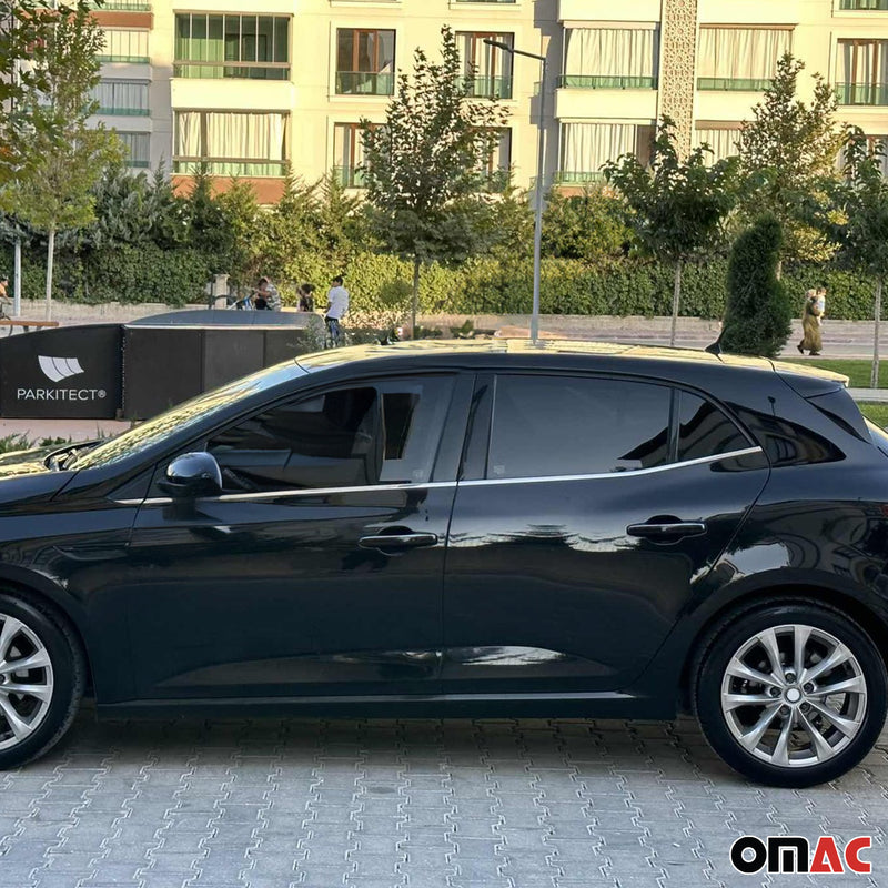 Baguettes pour contour latérales pour Renault Megane IV 2016 inox chrome