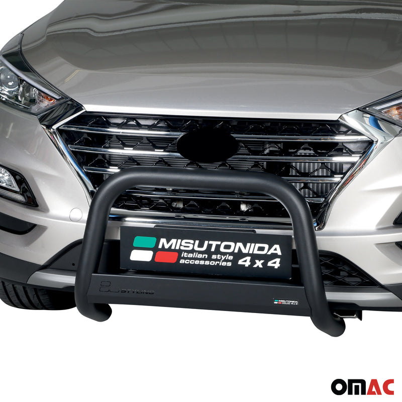 Pare-buffle Avant pour Hyundai Tucson 2018-2021 63 mm en Acier Noir