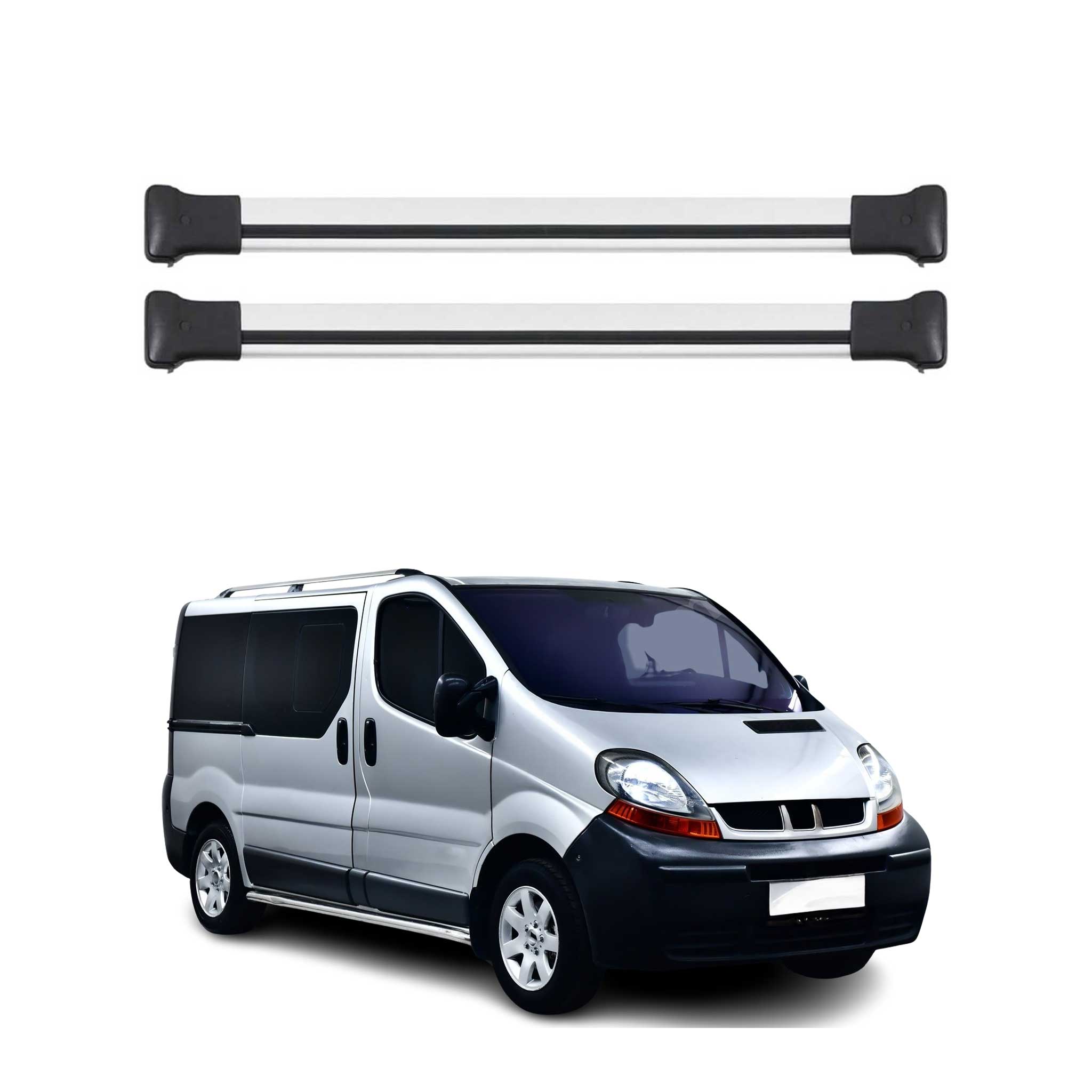 Barres de toit transversales pour Renault Trafic II 2001-2014 Aluminium Gris 3x