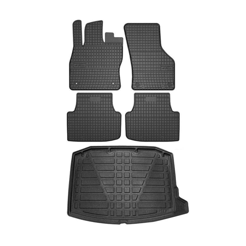 Kit Tapis de sol et coffre pour Seat Leon 2020-2024 TPE Noir