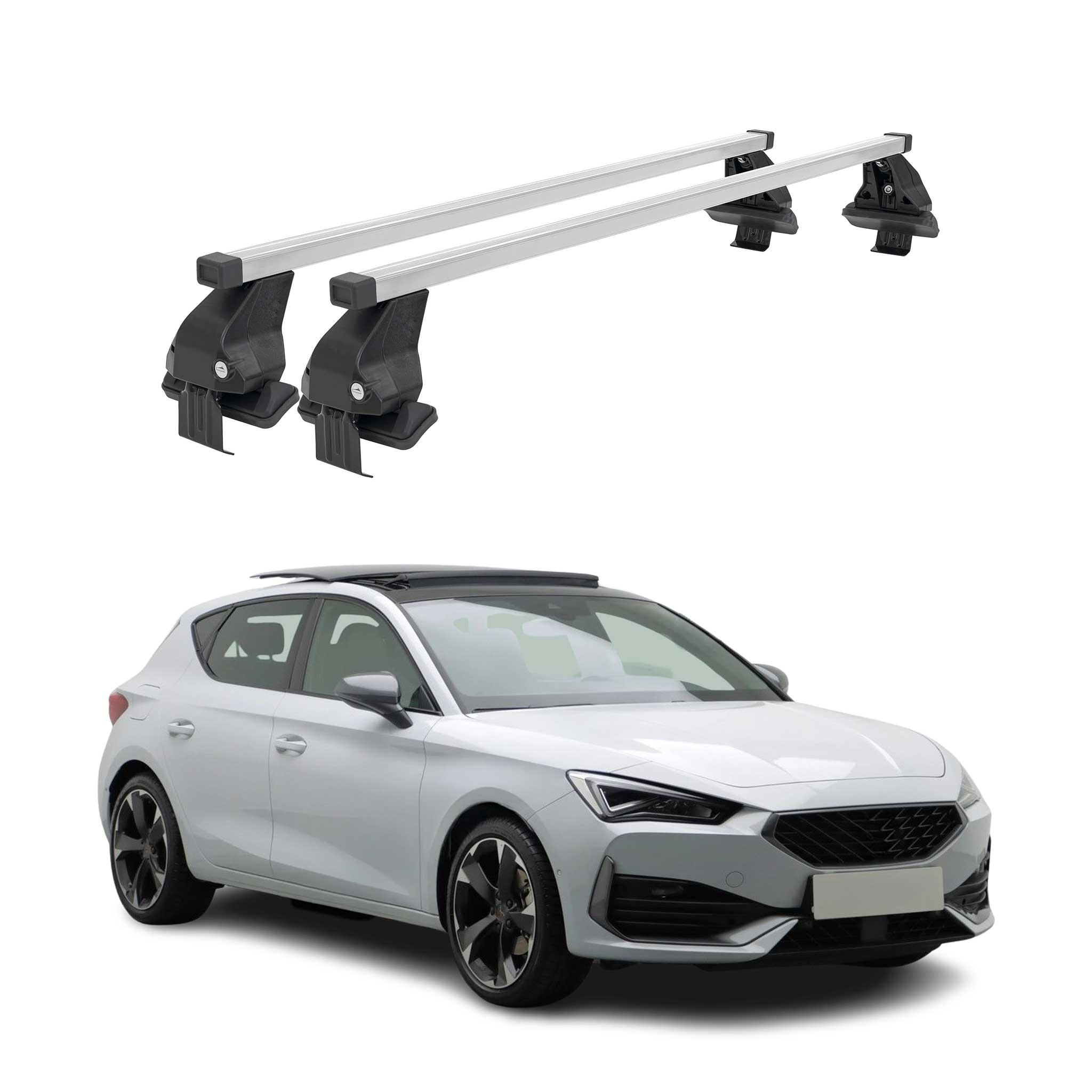 Barres de toit transversales pour Cupra Leon IV 2020-2025 Acier Gris