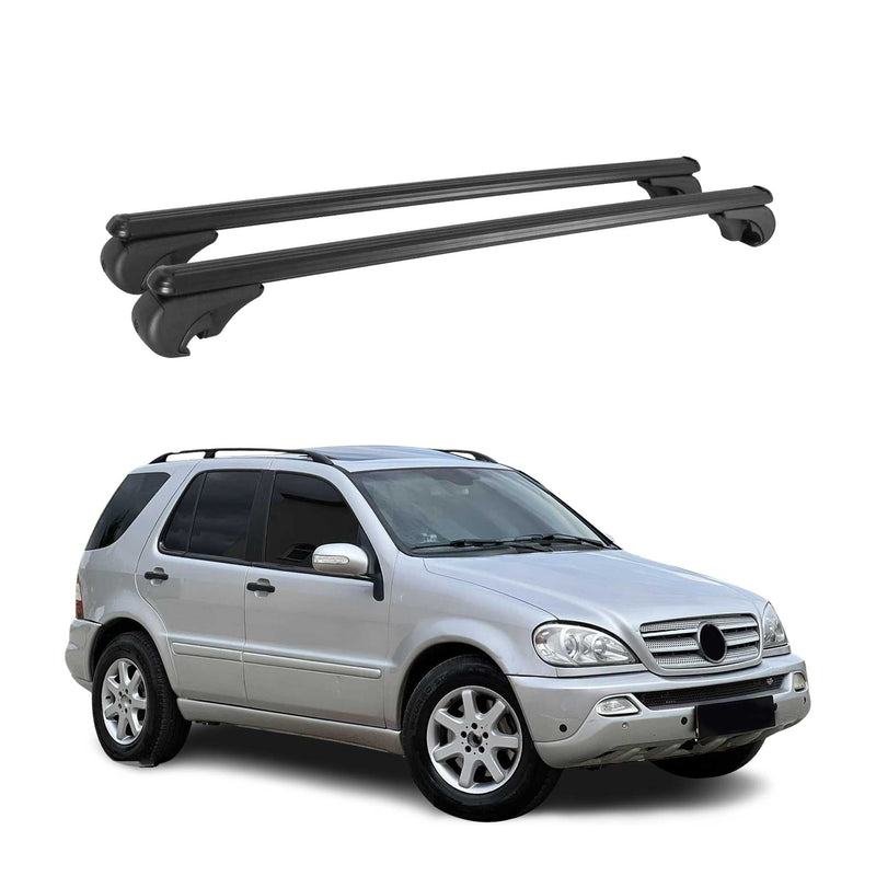 Barres de toit Transversales pour Mercedes Classe M W163 1998-2005 Alu Noir