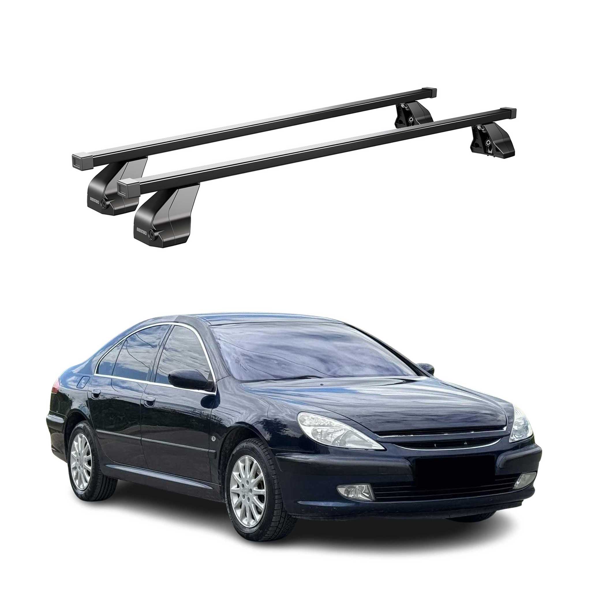 Barres Transversales Menabo pour Peugeot 607 2000-2005 Noir