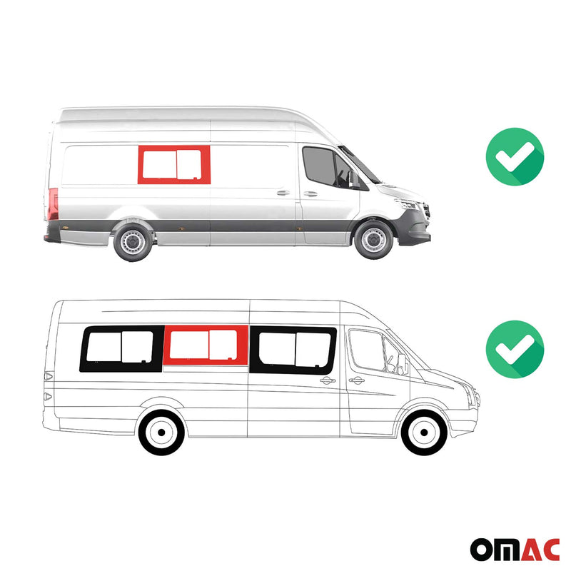 Vitre de Porte pour VW Crafter 2006-2017 L3 L4 milieu Droit coulissante