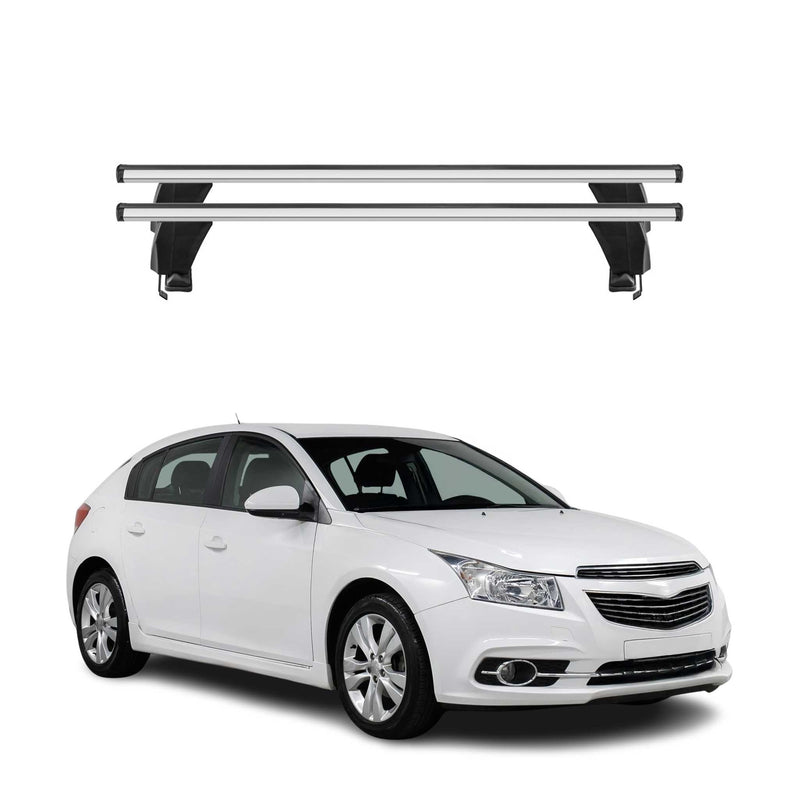 Menabo Barres de toit Transversales pour Chevrolet Cruze 2009-2016 HB Alu Gris
