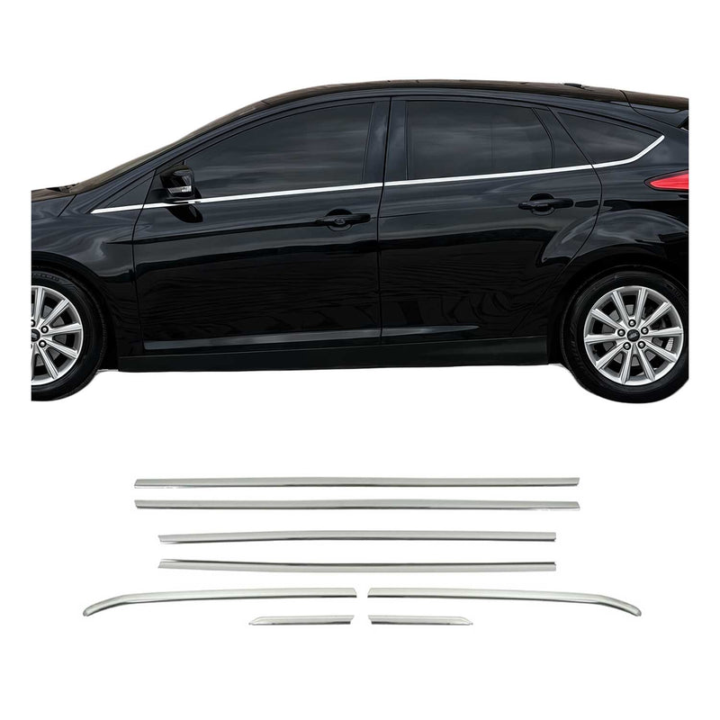 Garniture de Fenêtre pour Ford Focus Break 2010-2020 Acier Inox 8Pcs