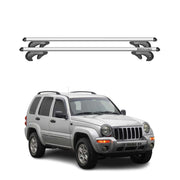 Barres de toit transversales pour Jeep Cherokee KJ 2005-2007 FL 90kg Alu Gris