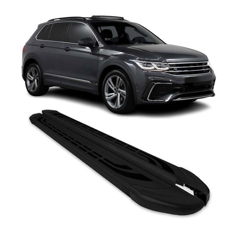 Marchepieds Latéraux pour Volkswagen Tiguan 2016-2024 Noir en Aluminium 2 Pcs
