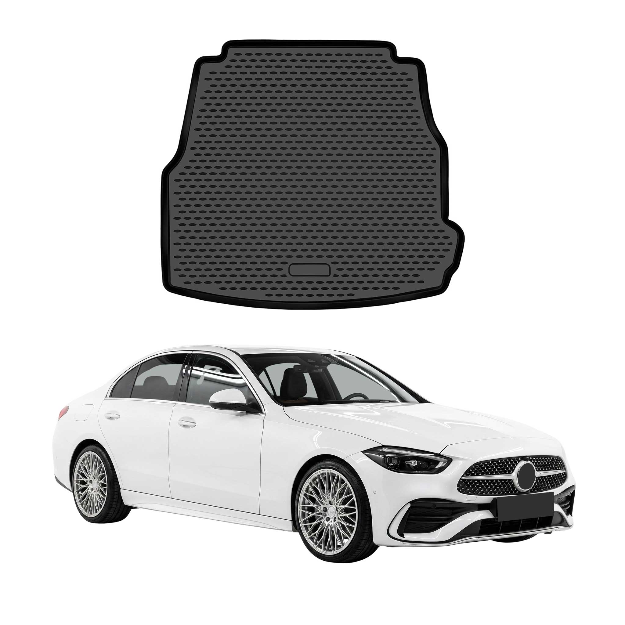 OMAC Tapis de coffre pour Mercedes Classe C W206 AMG 2022-26 caoutchouc TPE Noir
