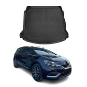 OMAC Tapis de coffre pour Renault Espace 2015-2023 sur mesure en caoutchouc Noir